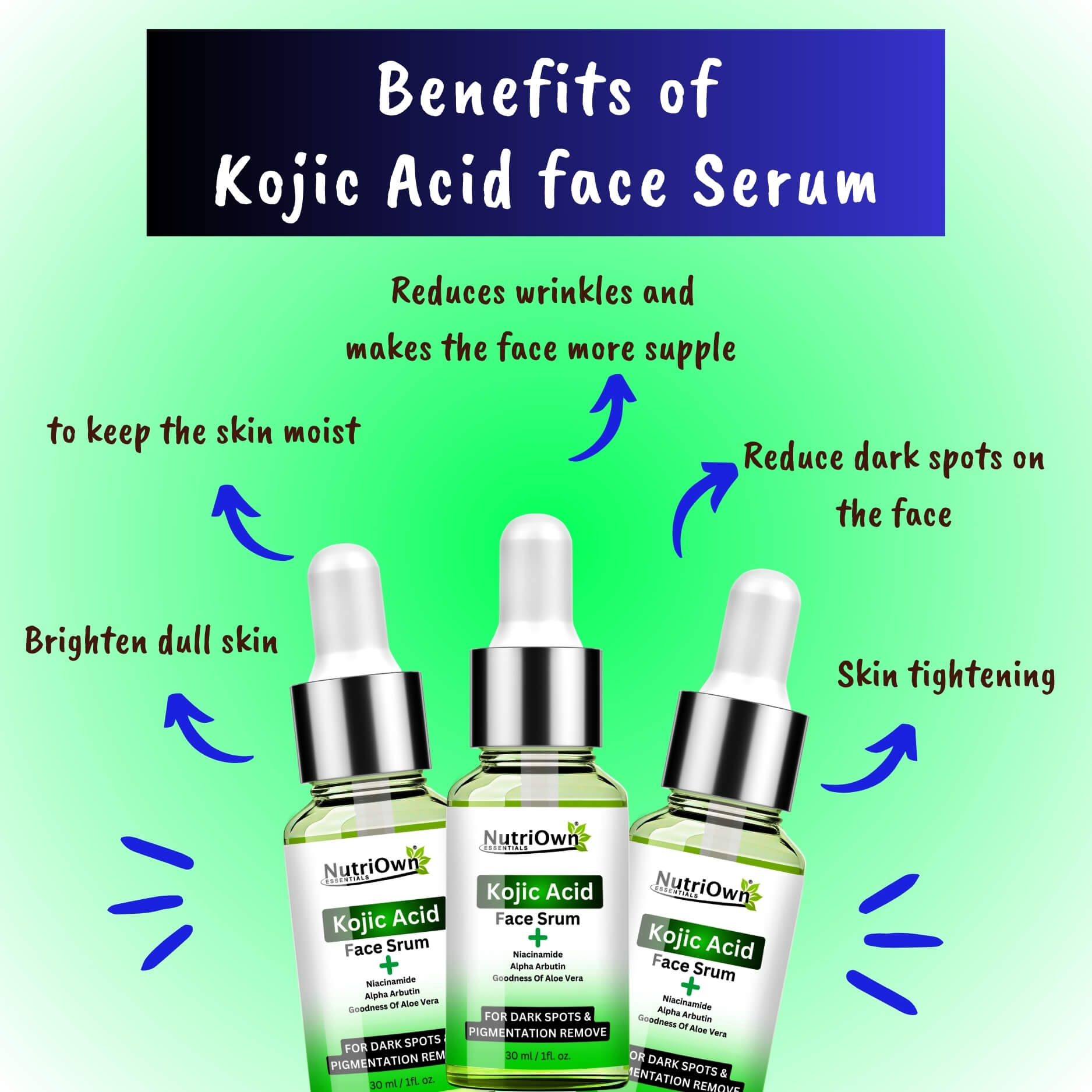 NutriOwn Kojic Acid Serum for Pigmentation Remove