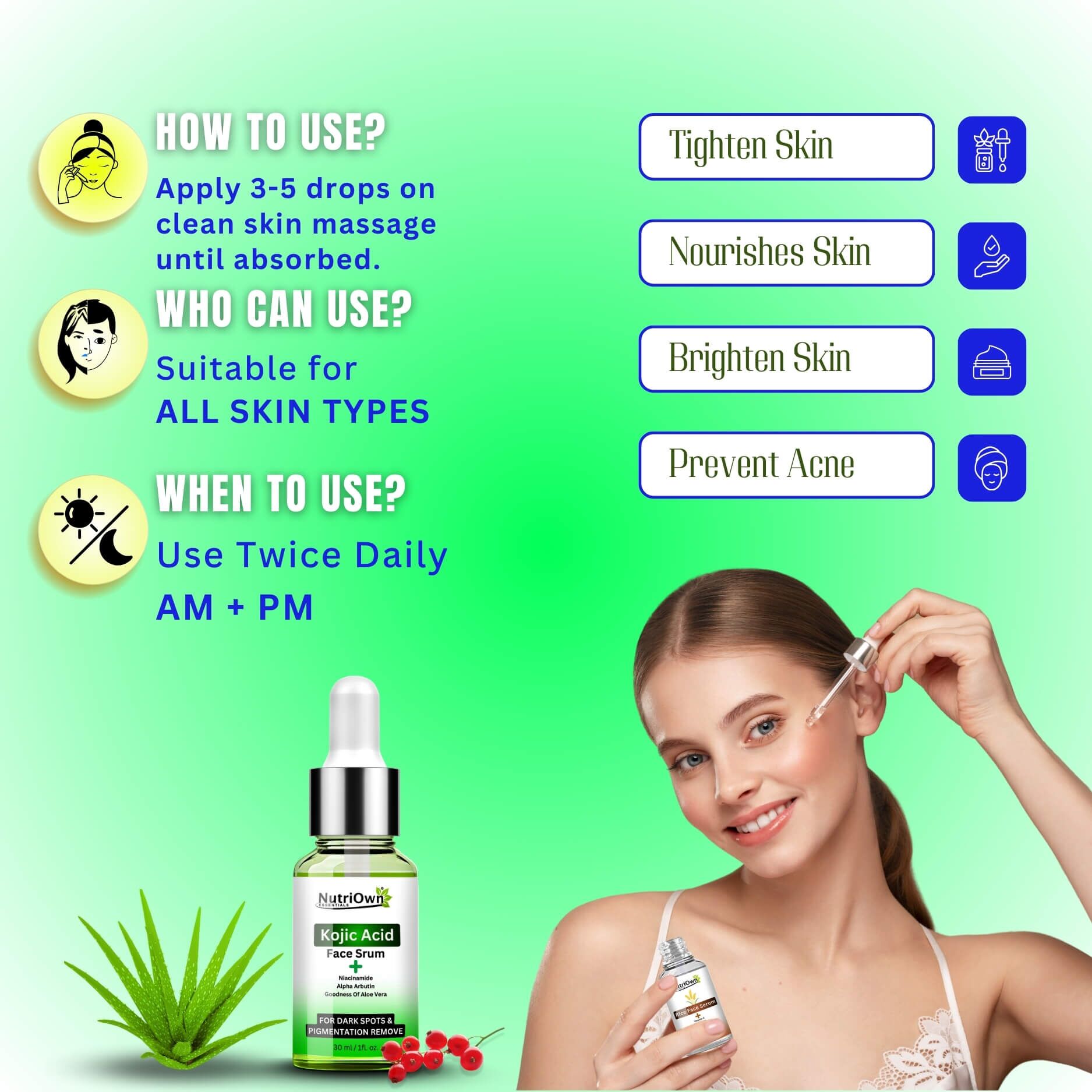 NutriOwn Kojic Acid Serum for Pigmentation Remove